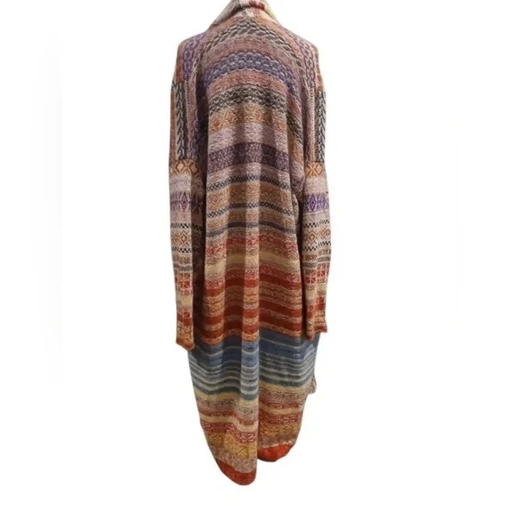 Free People Match Maxi Cardigan Mixed Print Long Open Womans Medium - Picture 6 of 10